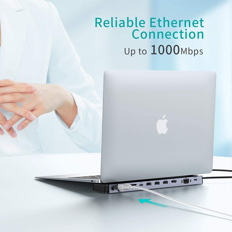 תחנת עגינה 11 ב-1 למחשבים ניידים כניסת choetech usb c