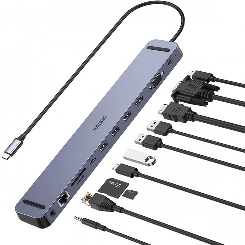 תחנת עגינה 11 ב-1 למחשבים ניידים כניסת choetech usb c