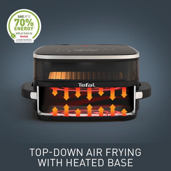 
top-down air frying with heated base