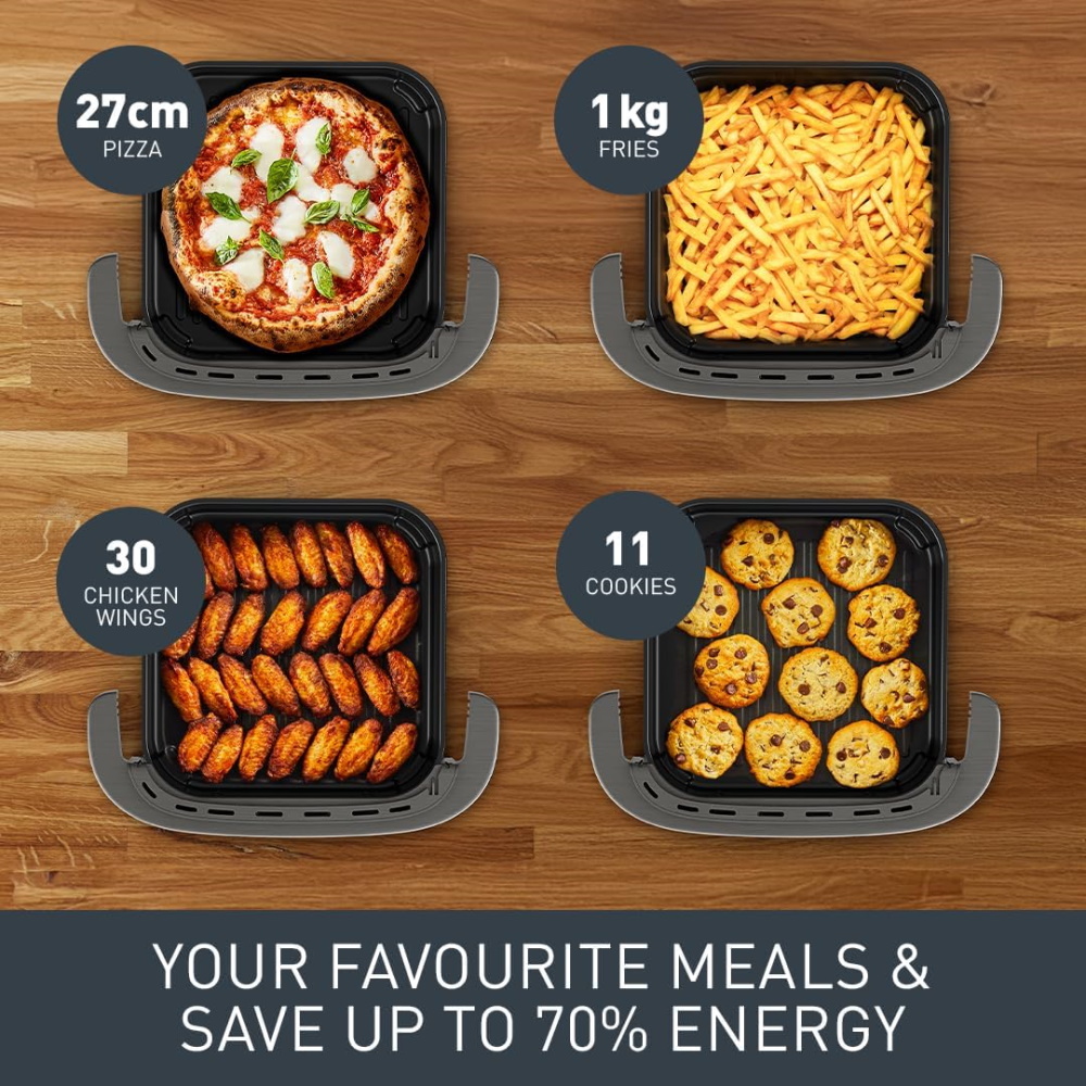 1KG fires
27cm pizza
30 chicken wings
11 cookies
your favorite meals and save up to 70% energy
