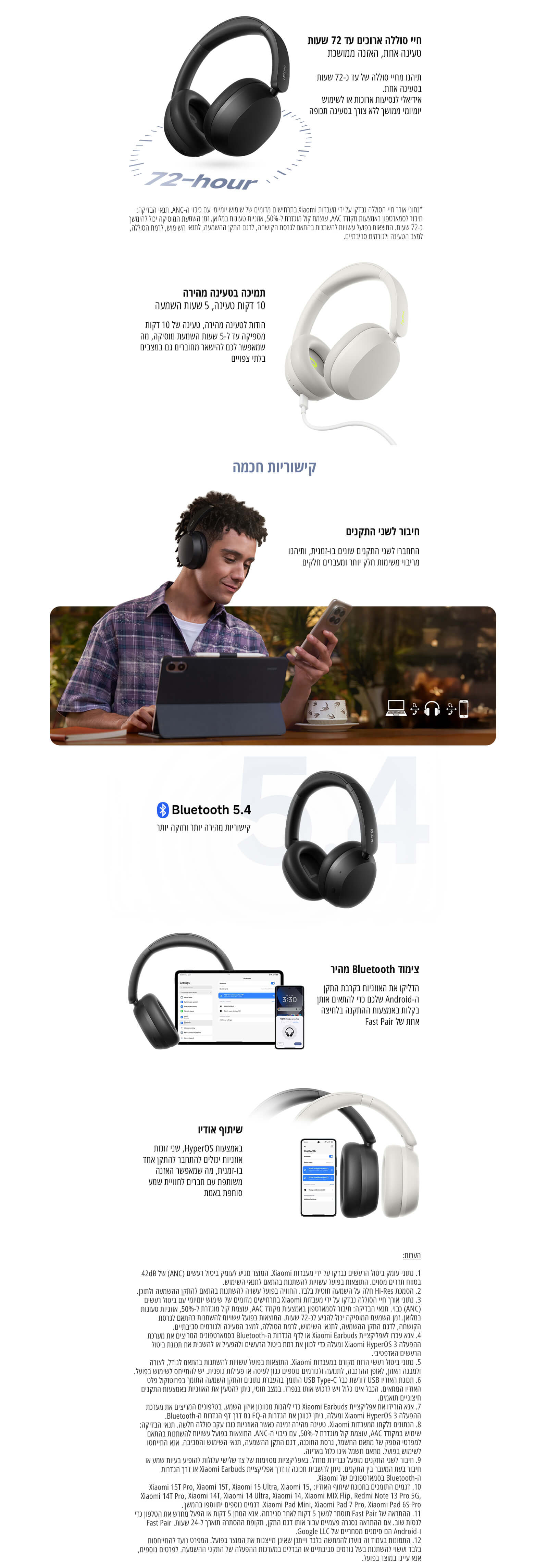 דרייבר דינמי גדול יחד עם דיאפרגמה מחוזקת
צליל נקי במיוחד עם הסמכת Hi-Res Audio
אקולייזר אוטומטי או מותאם אישית
עיצוב בסטייל
אסתטיקה מינימליסטית
נוחות מקסימלית
נושמות וידידותיות לעור
קשת טלסקופית מתכווננת