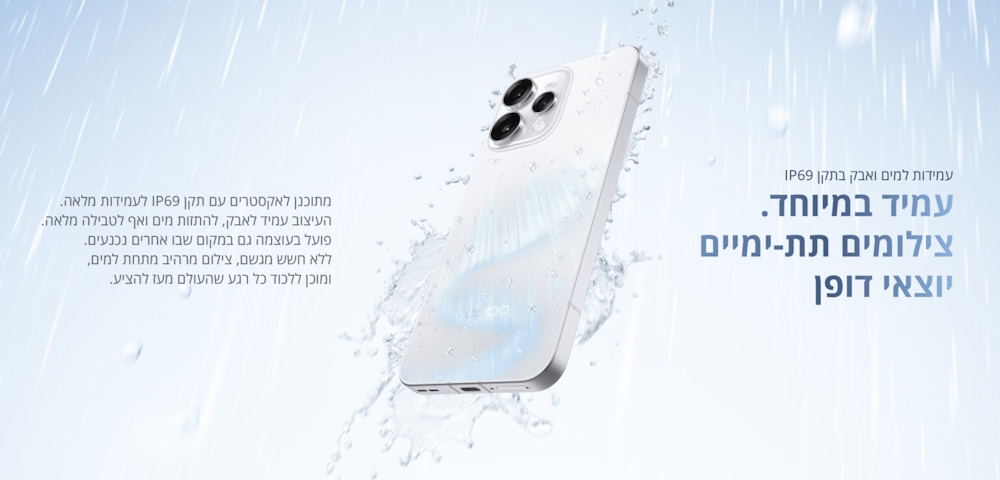 עמיד במיוחד, מתוכנן לאקסטרים עם תקן IP69 לעמידות מלאה באבק ומים