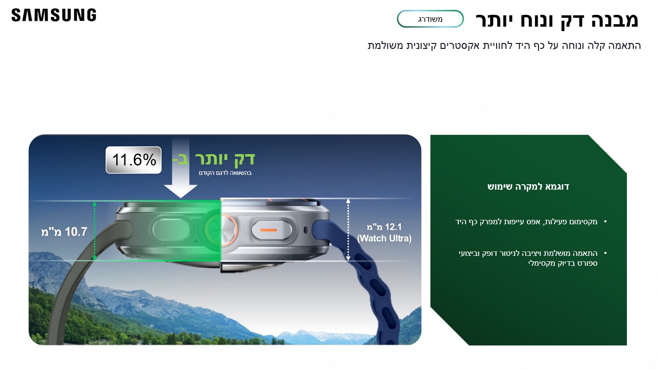 מבנה דק ונוח יותר
דק יותר ב-11.6%
בהשוואה לדגם הקודם

