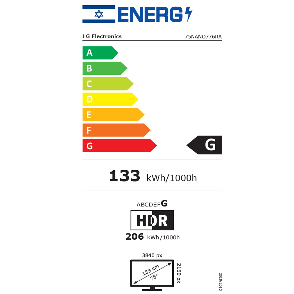 תווית אנרגיה - nanocell 75nano776ra lg