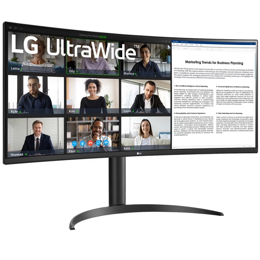 תמונה של מסך מחשב קעור lg 34 qhd