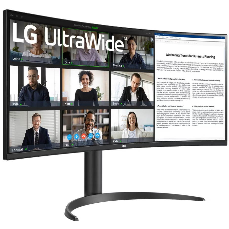 מסך מחשב קעור lg 34 qhd