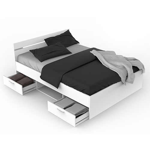 מיטה זוגית עם מגירות ותא אחסון + 2 שידות home decor