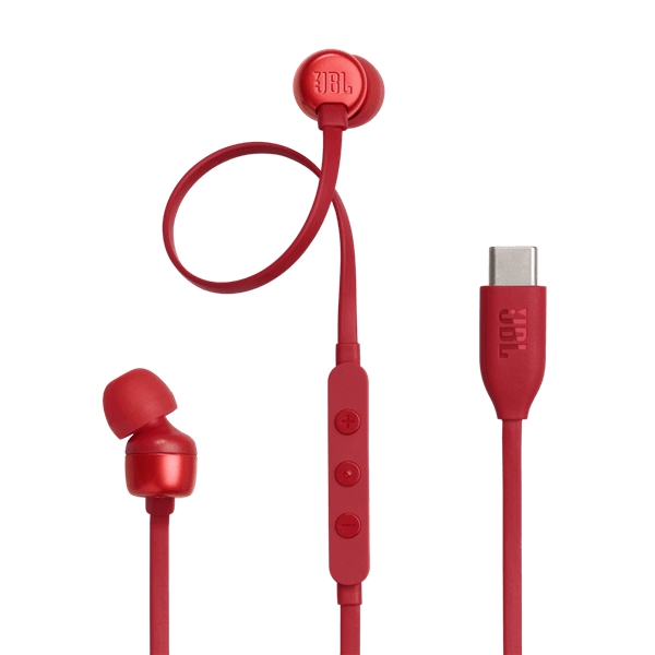 אוזניות In Ear חוטיות JBL &lrm;Tune T310C אדום