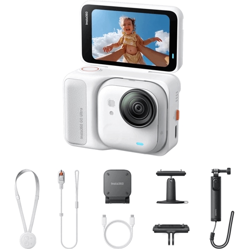מצלמת אקסטרים זעירה Insta360 &lrm;GO Ultra Creator Bundle - לבן