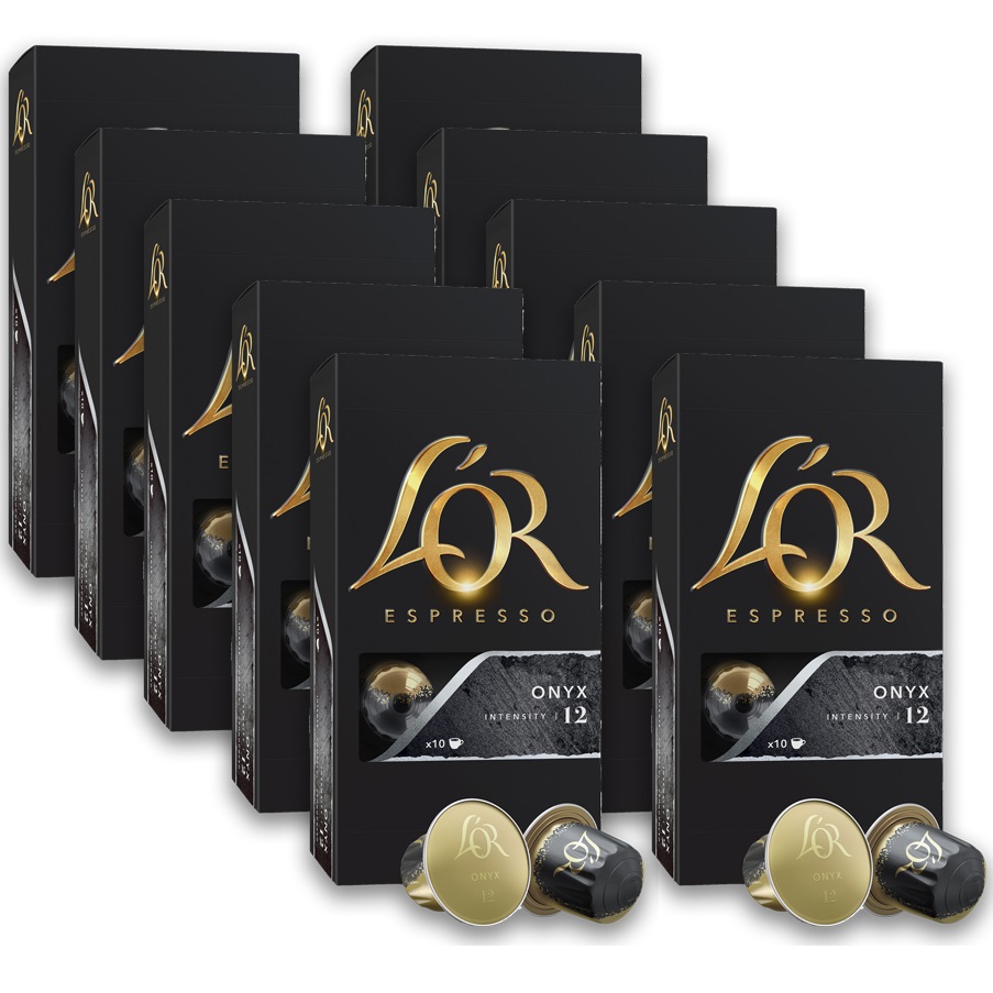 מארז 100 קפסולות אספרסו מאלומיניום L'OR &lrm;Onyx אוניקס