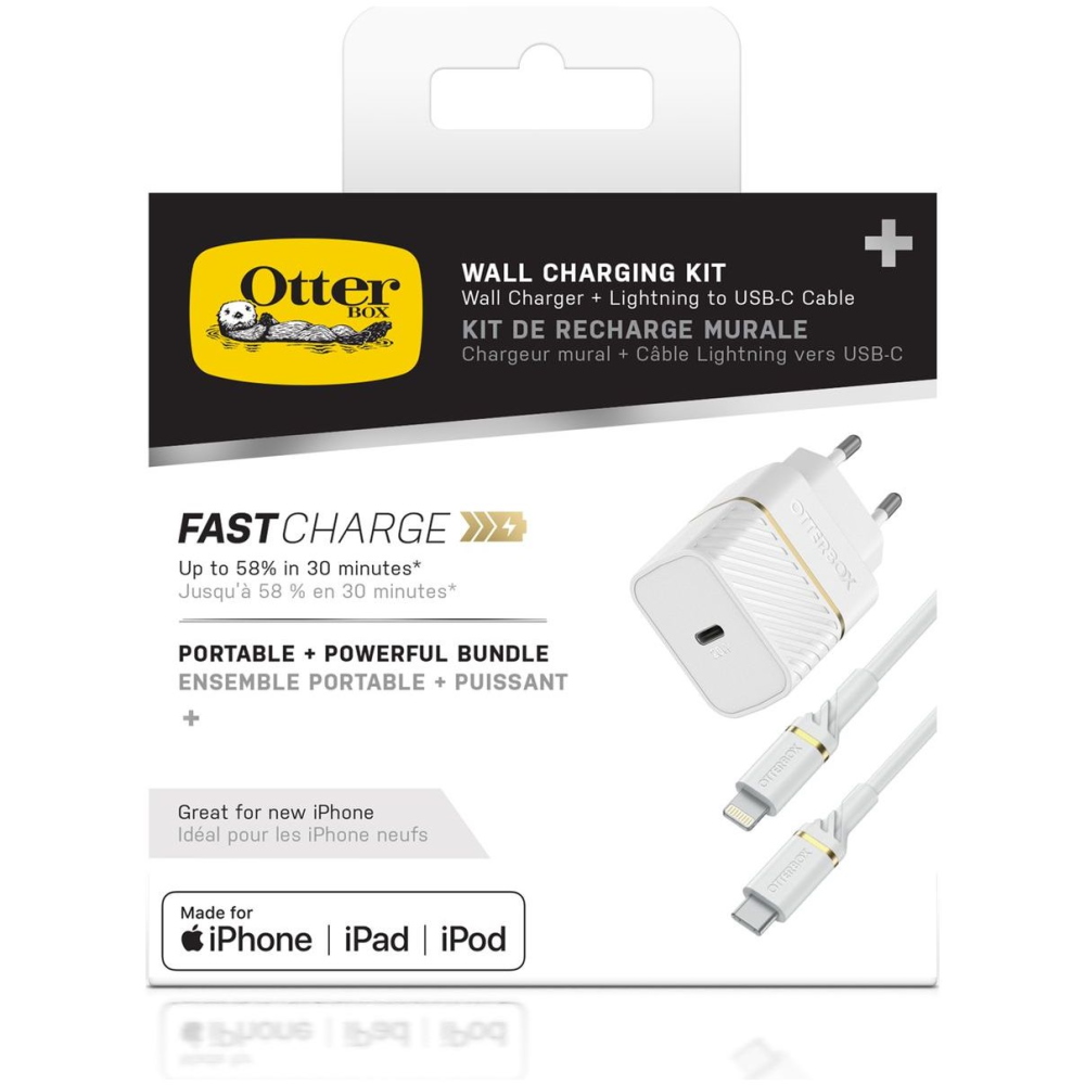 fast charge 20w wall charging lightning to usb-c otterbox