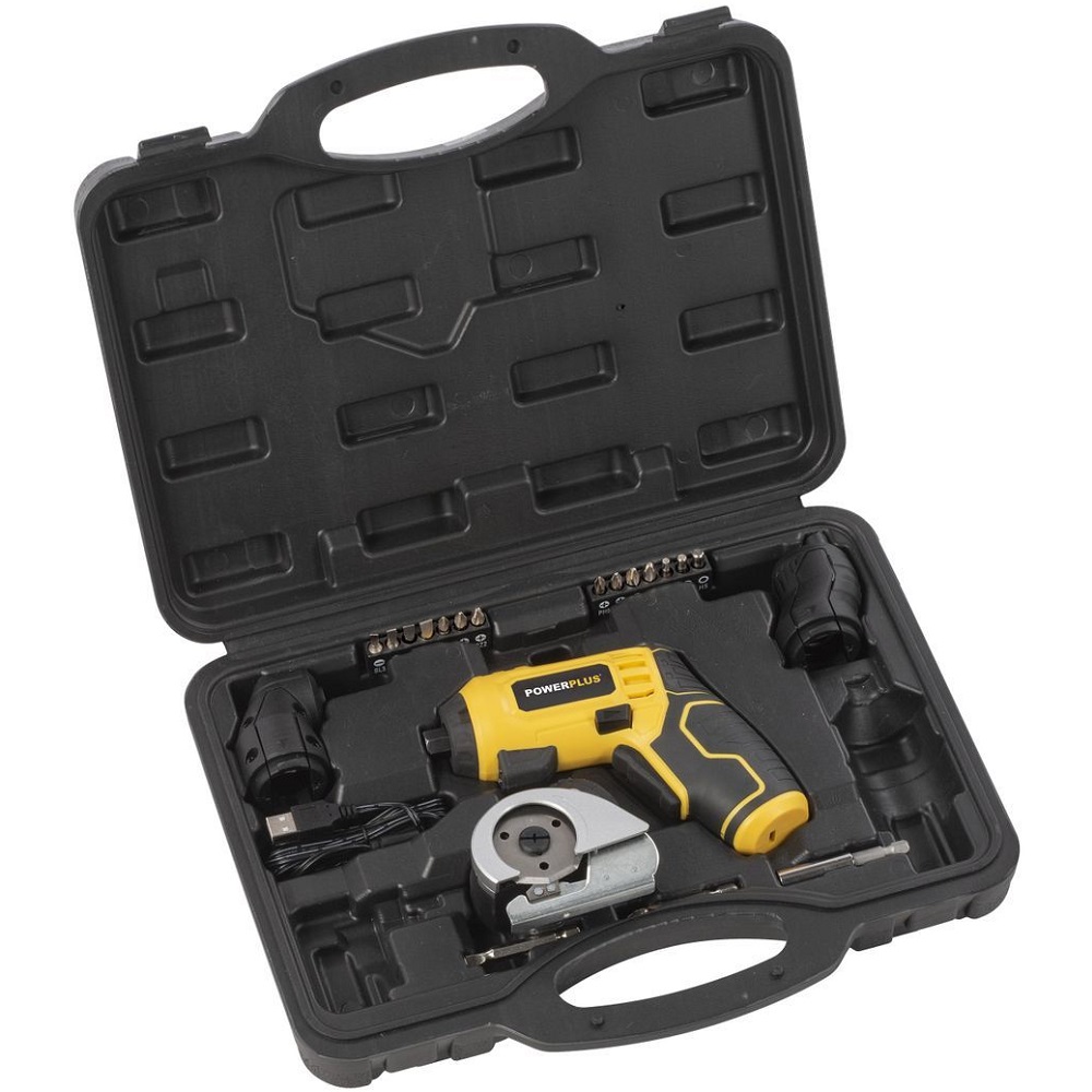 מברגה קומפקטית נטענת 3.6v כולל 20 אביזרים powerplus