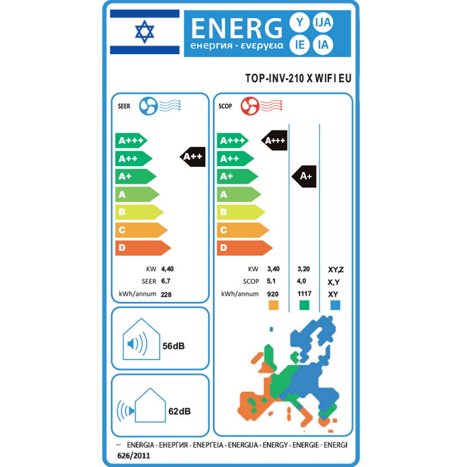 תווית אנרגיה - top-inv-210 x wifi eu - תלת פאזי tornado