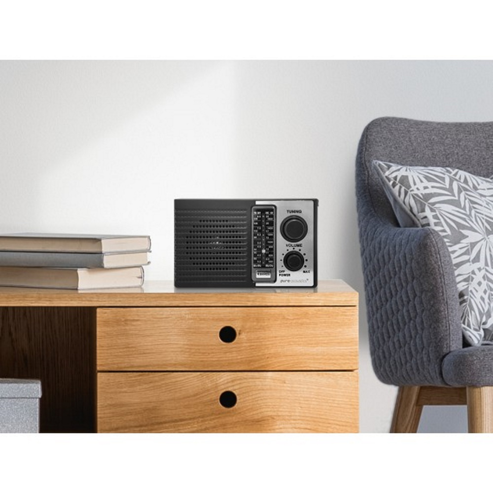 רדיו נייד fm/am כולל סוללה נטענת pure acoustics