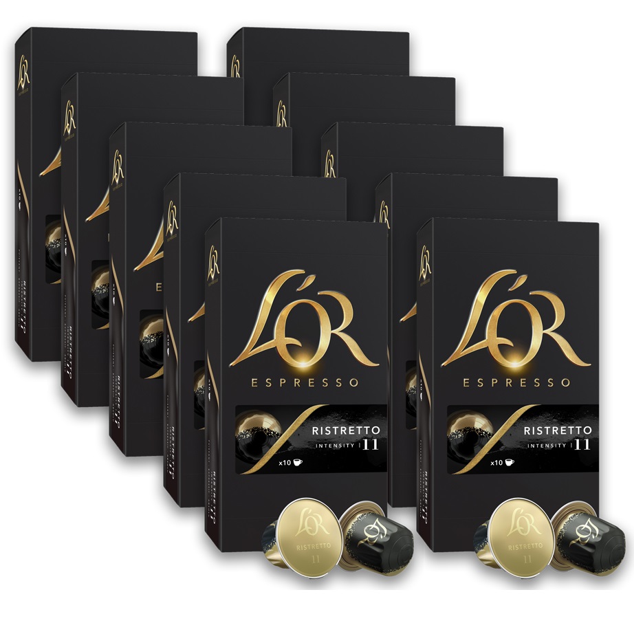 מארז 100 קפסולות אספרסו מאלומיניום L'OR &lrm;Ristretto ריסטרטו