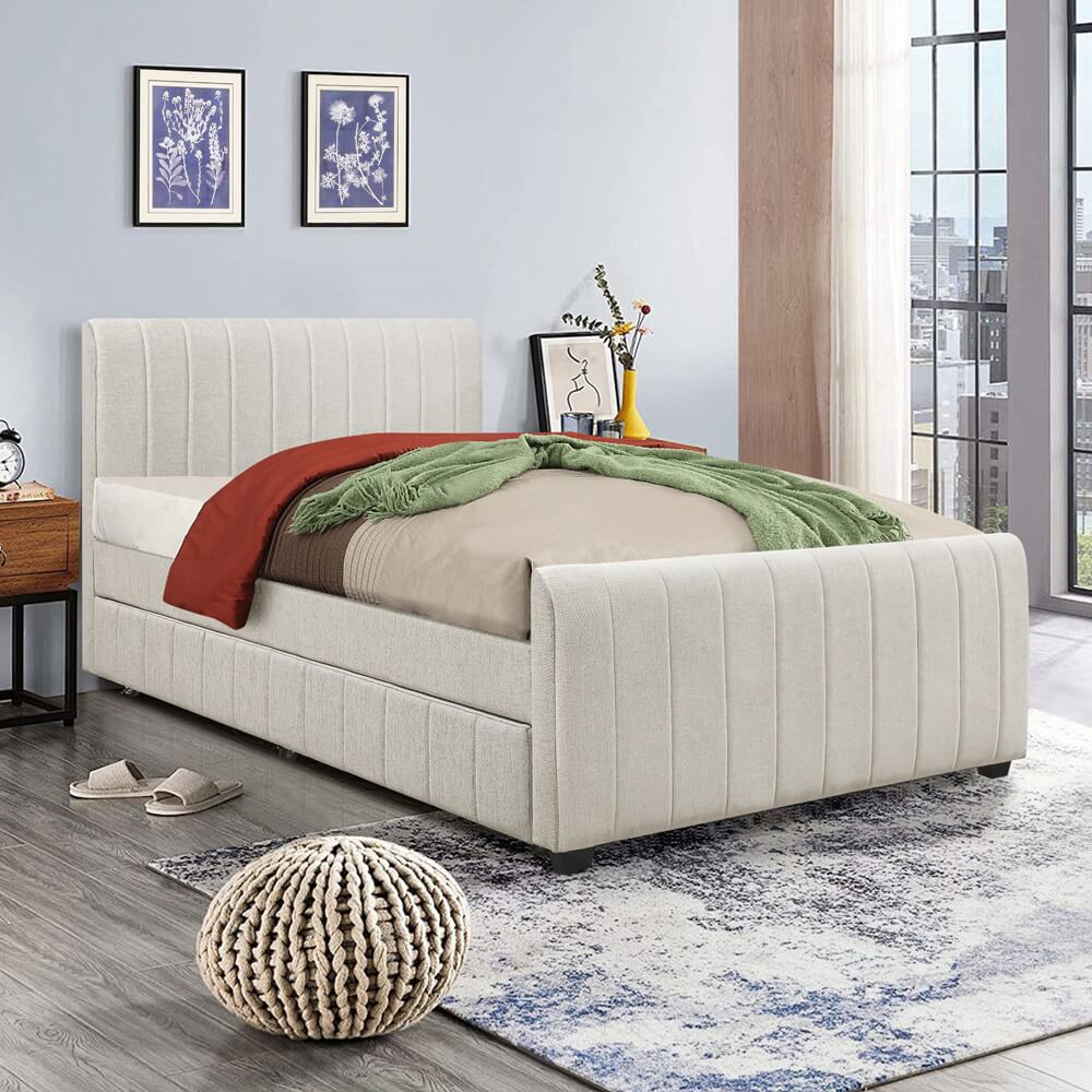 מיטה רחבה לנוער 120x190 כולל ריפוד בד רחיץ home decor
