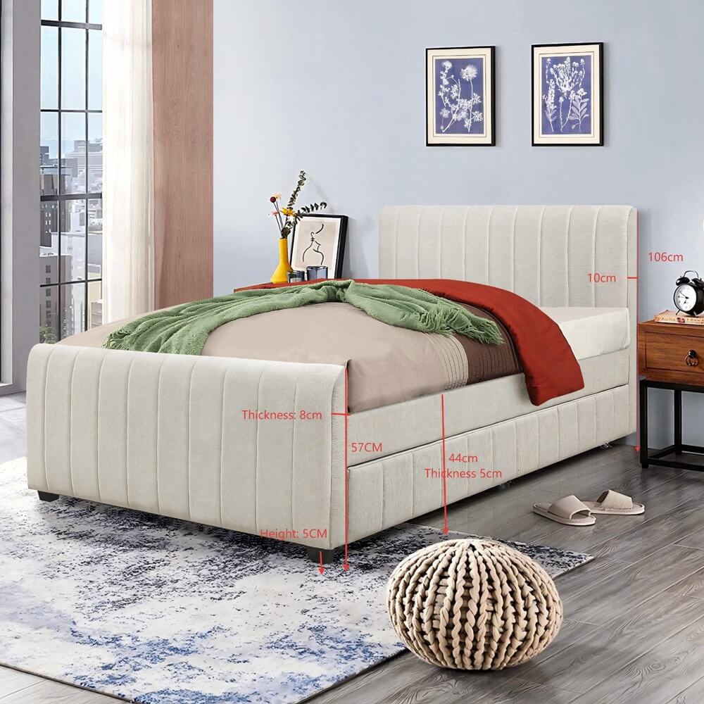מיטה רחבה לנוער 120x190 כולל ריפוד בד רחיץ home decor