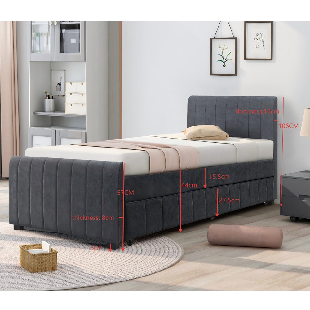 מיטת יחיד לנוער 90x190 כולל ריפוד בד רחיץ home decor