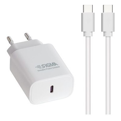 ראש מטען PD מהיר כולל כבל Sigma 20W Type-C &lrm;SM-PD-20W-3A-TYPEC