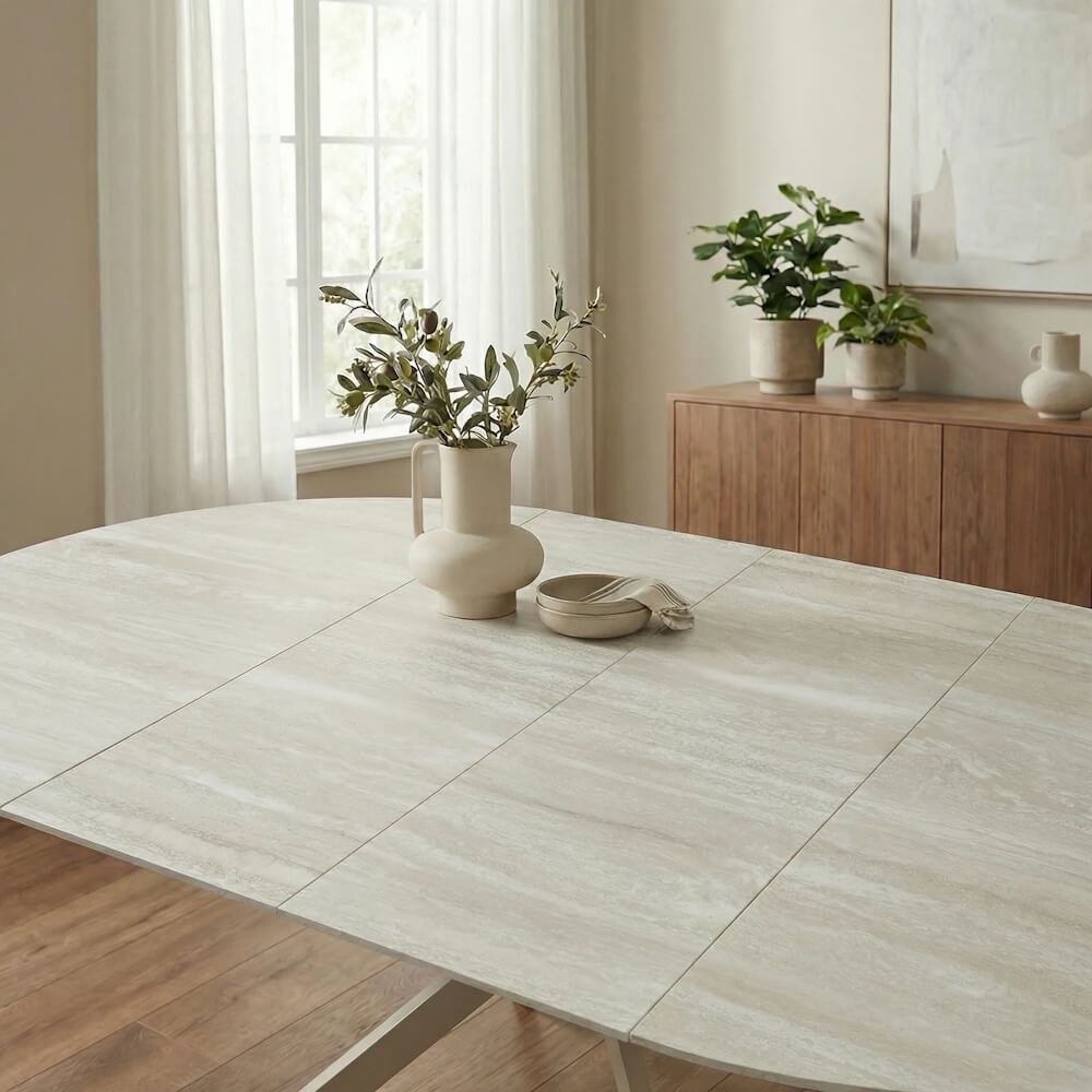 פינת אוכל נפתחת עגולה כולל 4 כיסאות home decor