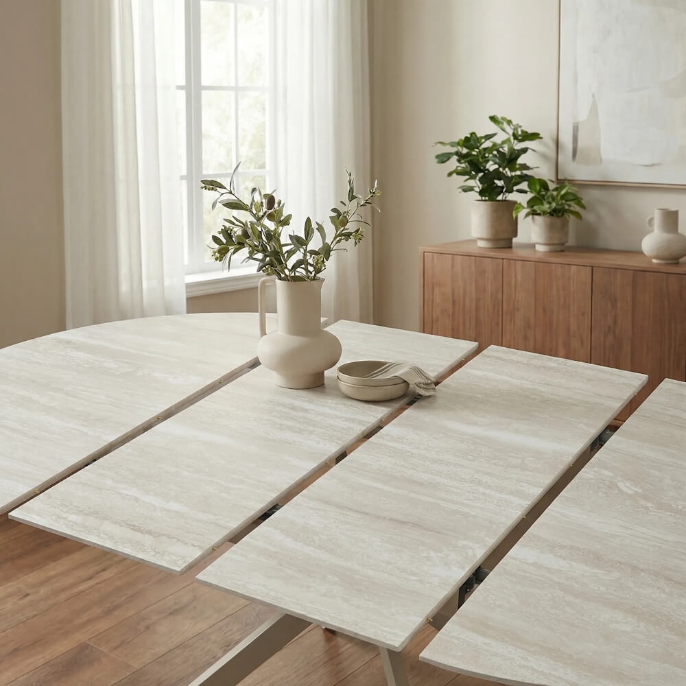 פינת אוכל נפתחת עגולה כולל 4 כיסאות home decor