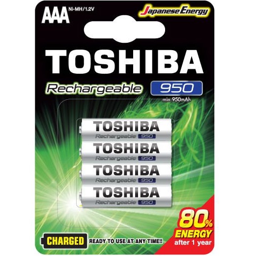 רביעיית סוללות נטענות TOSHIBA AAA &lrm;TNH-03GAE BP-4C