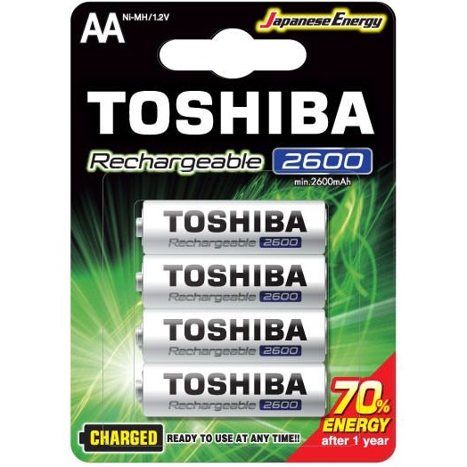 רביעיית סוללות נטענות TOSHIBA AA &lrm;TNH-6GAE BP-4C