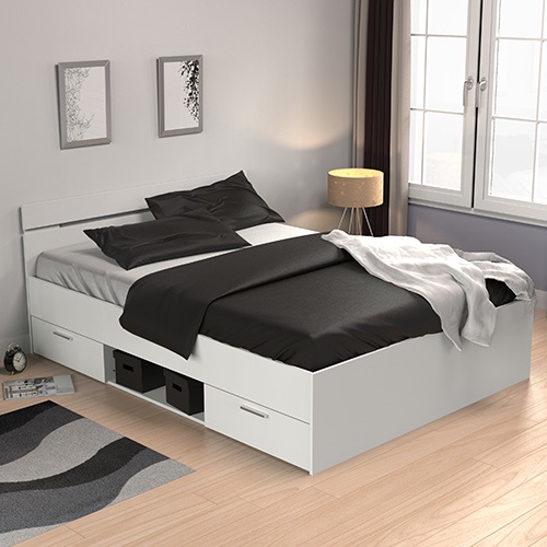 מיטה זוגית עם מגירות ותא אחסון home decor